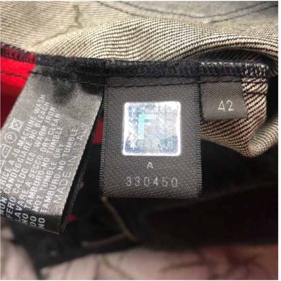 FENDI] Blue Raw Denim Tan Hand stitches Jean Mini Skirt - Picture 14 of 15